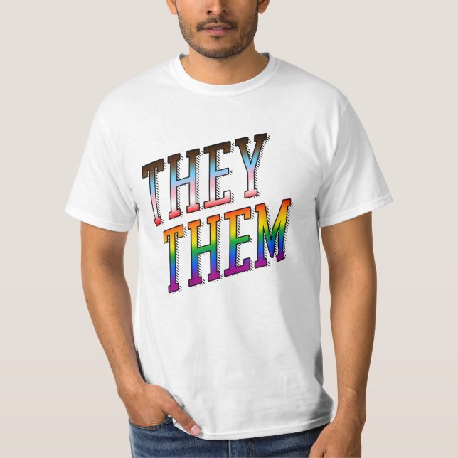 T-shirt Pronoms de progrès Ils Eux (Devant)