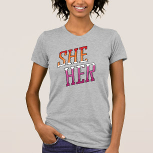 T-shirt Pronoms lesbiens Elle La
