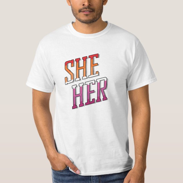 T-shirt Pronoms lesbiens Elle La (Devant)
