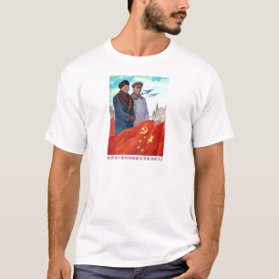 T-shirt propagande originale Mao tse tung et Joseph Stalin