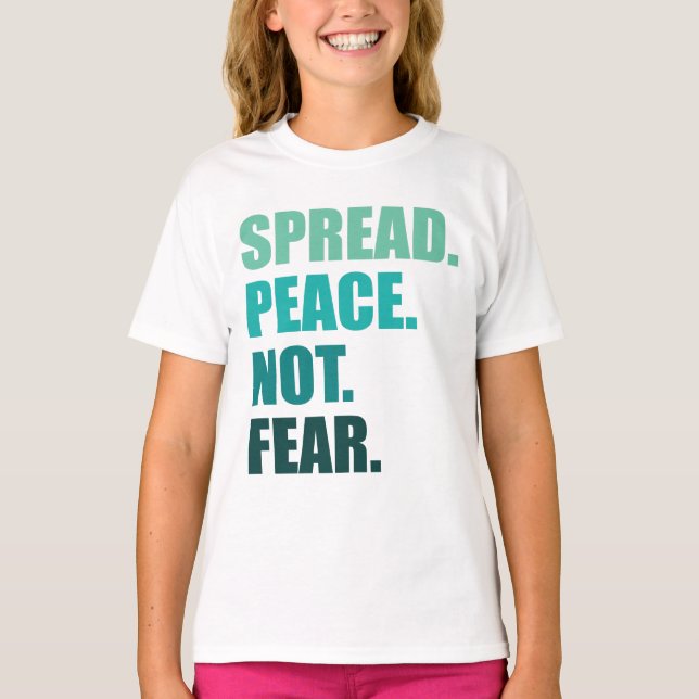 T-shirt Propager la paix sans craindre le texte vert (Devant)