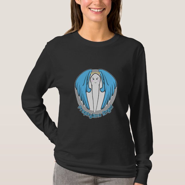T-shirt Prophylaxie Angel Bleu Dentiste Aide Robe fantaisi (Devant)