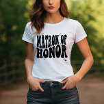 T-shirt Proposition Cadeau Retro Matron D'Honneur Fête De<br><div class="desc">Présentez votre matron d'honneur avec un cadeau qui célèbre son rôle spécial dans votre mariage avec notre T-Shirt de fête de la mariée Retro Matron d'honneur. Cette chemise de femme de chambre d'inspiration rétro est parfaite pour capturer l'ambiance boho et groovy de votre mariage, ce qui en fait une pièce...</div>