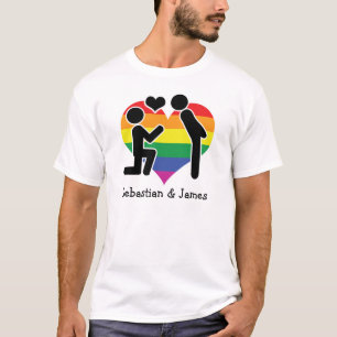 T-shirt Proposition de deux mariés avec le coeur