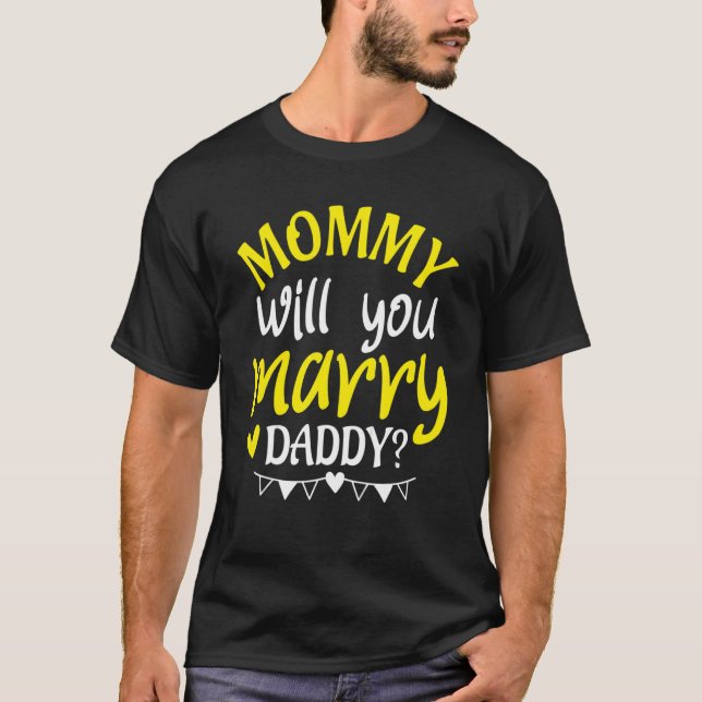 T-shirt Proposition de mariage pour enfants Maman Will You (Devant)