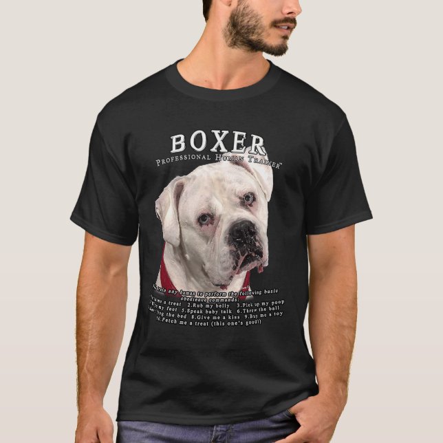 T-shirt Propriétaire blanc Boxer Entraîneur humain (Devant)