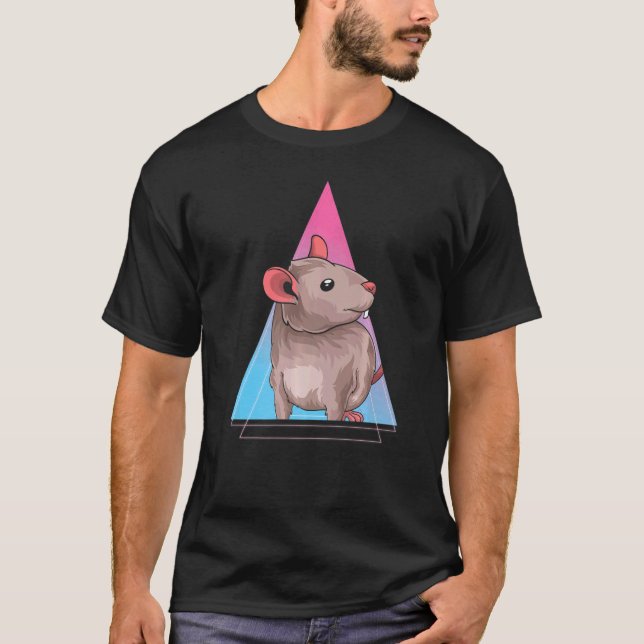 T-shirt Propriétaire d'animal Rat animal 80s Vaporwave Rat (Devant)