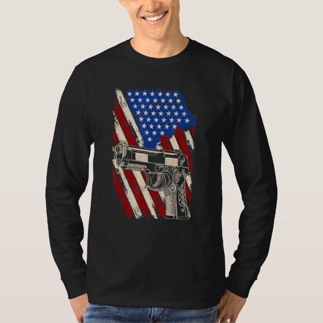 T-shirt Propriétaire d'armes à feu pour hommes - Drapeau d (Devant)