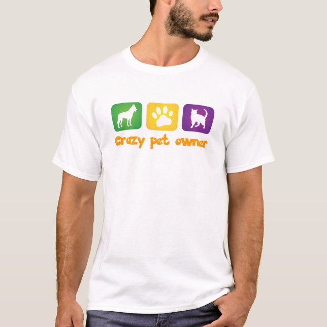 T-shirt propriétaire de animal fou (Devant)
