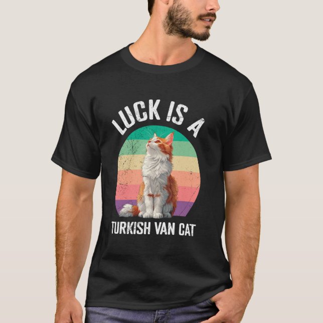 T-shirt Propriétaire de chat CHANCE EST UN CHAT TURC VAN D (Devant)