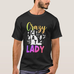 T-shirt Propriétaire de chat fleur Dame aux chats folle