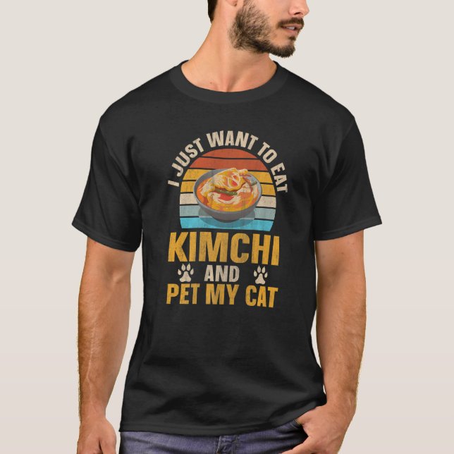T-shirt Propriétaire de chat Kimchi nourriture sud-coréenn (Devant)