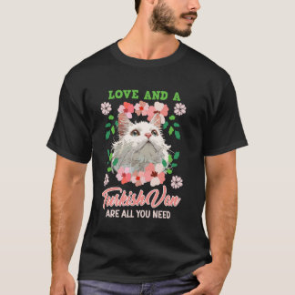 T-shirt Propriétaire de chat L'AMOUR ET UN VAN TURC SONT T