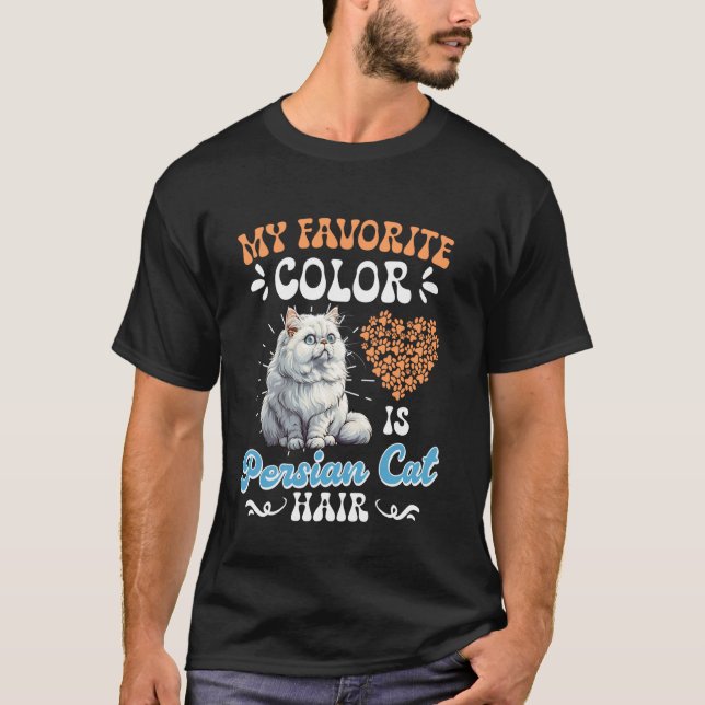 T-shirt Propriétaire de chat MA COULEUR PRÉFÉRÉE POILS DE  (Devant)