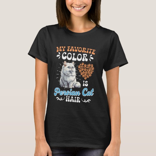 T-shirt Propriétaire de chat MA COULEUR PRÉFÉRÉE POILS DE  (Devant)