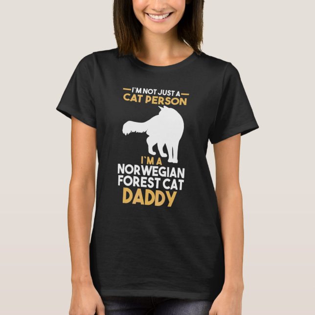 T-shirt Propriétaire de chat mâle Norwegian Forest Daddy (Devant)