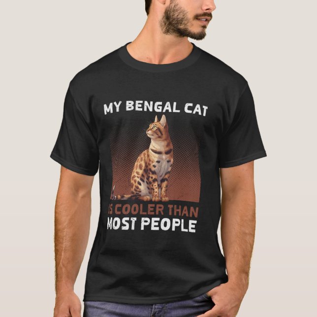 T-shirt Propriétaire de chat MON CHAT BENGAL EST PLUS COOL (Devant)