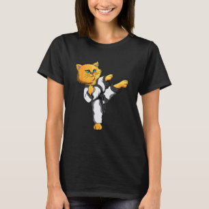 T-shirt Propriétaire de chat Ninja Karaté Arts martiaux Ta