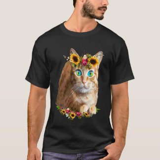T-shirt Propriétaire de chat orange pour femmes pour fille
