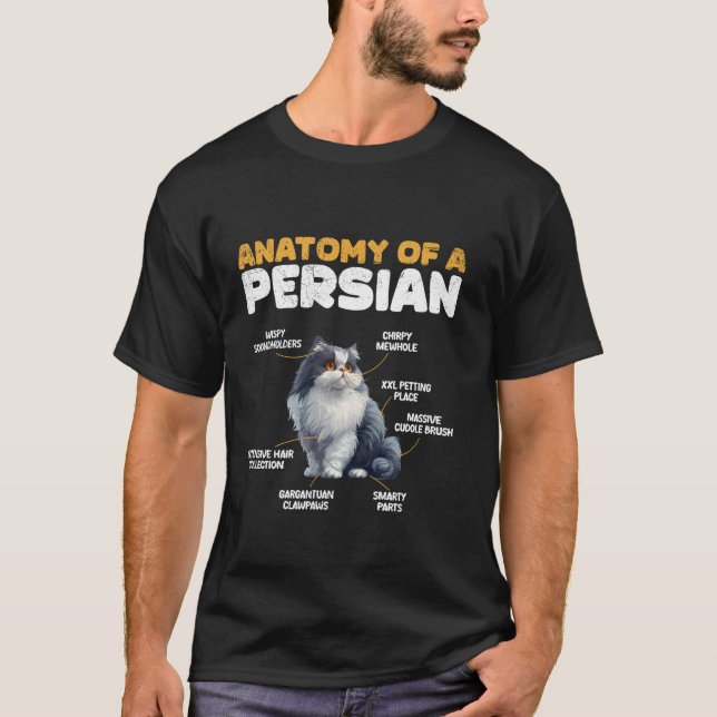 T-shirt Propriétaire de chat persan ANATOMIE DU CHAT PERSA (Devant)