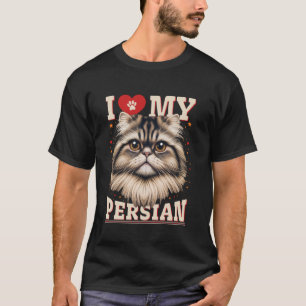 T-shirt Propriétaire de chat persan J'AIME MES AMATEURS DE