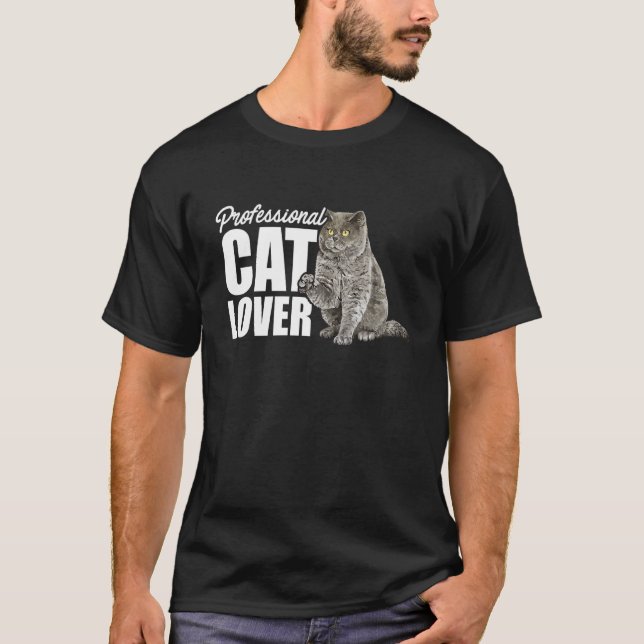 T-shirt Propriétaire de chat professionnel de chat formate (Devant)