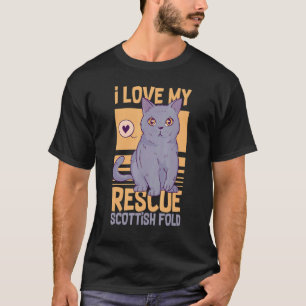 T-shirt Propriétaire de chat Scottish Fold à poil long Hig