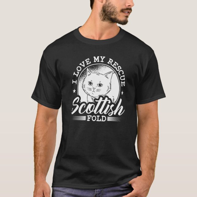 T-shirt Propriétaire de chat Scottish Fold à poil long Hig (Devant)