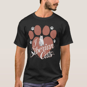 T-shirt Propriétaire de chat sibérien J'aime les chats sib