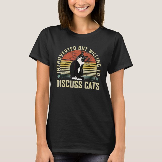 T-shirt Propriétaire de chaton chat introverti vintage (Devant)
