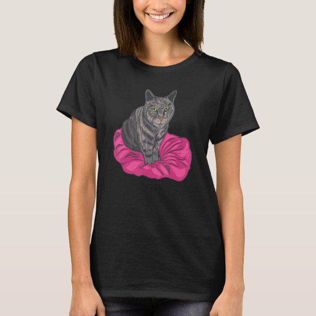 T-shirt Propriétaire de chaton mignon chat tabby gris (Devant)