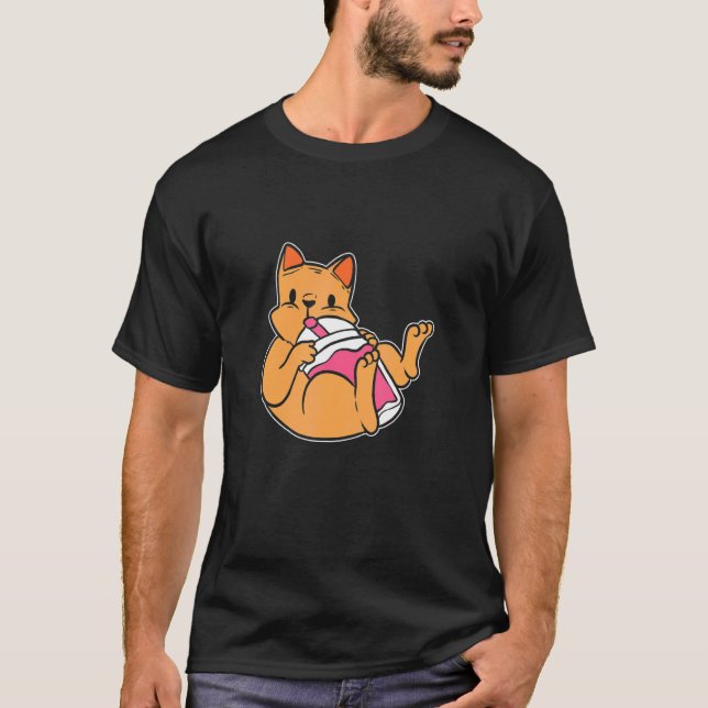 T-shirt Propriétaire de chats à thé Boba (Devant)