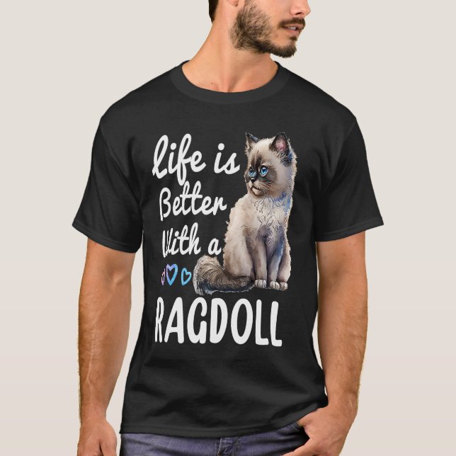 T-shirt Propriétaire de chats Cute Ragdoll Himalayan Birma (Devant)