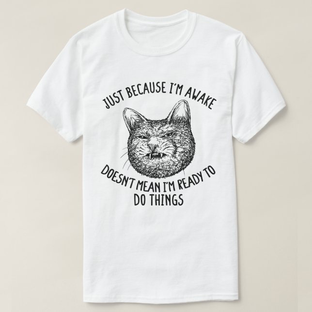 T-shirt Propriétaire de chats juste parce que je suis Awak (Design devant)