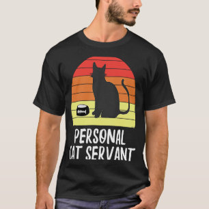 T-shirt Propriétaire de chats Vintage rétro Humour Servite