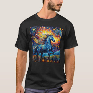 T-shirt Propriétaire de cheval de nuit étoilée amoureux de