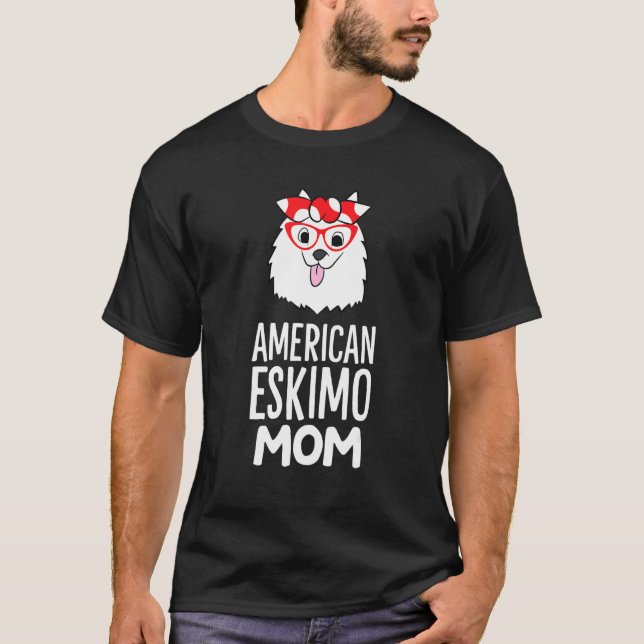 T-shirt Propriétaire de chien Eskimo américain Mama Americ (Devant)