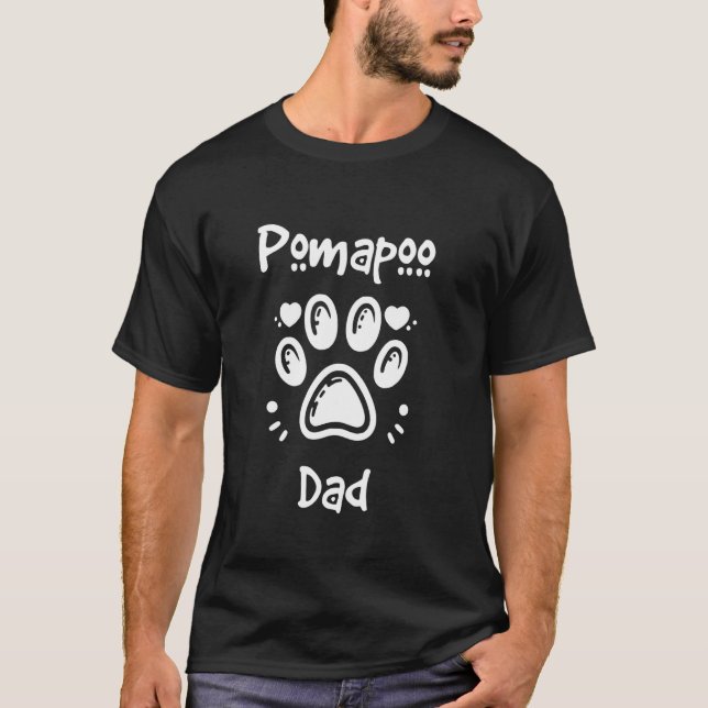 T-shirt Propriétaire de chien Pomapoo Papa mélange de Pome (Devant)
