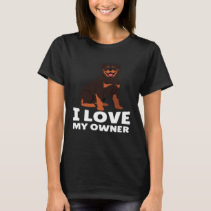T-shirt Propriétaire de chien Rottweiler J'aime Mon Propri