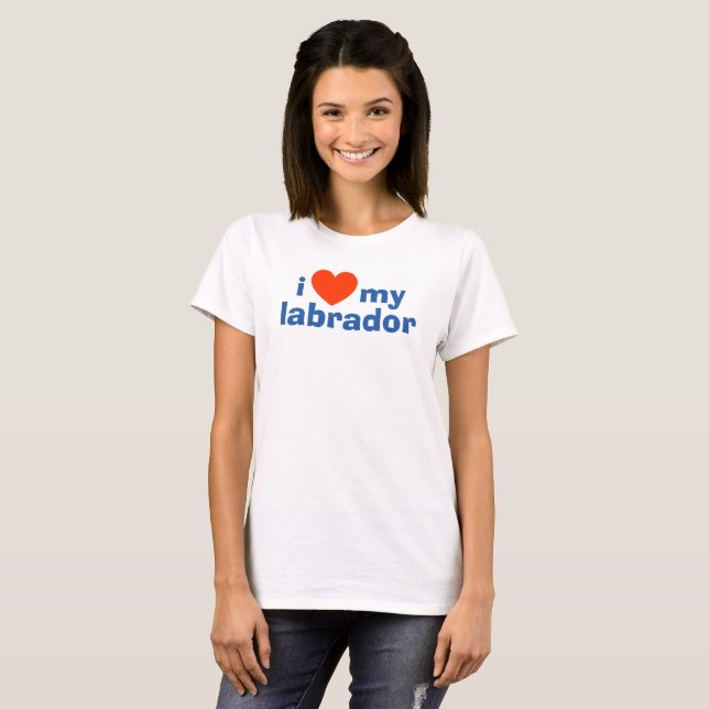 T-shirt propriétaire de labrador. J'aime mon labrador (Devant entier)