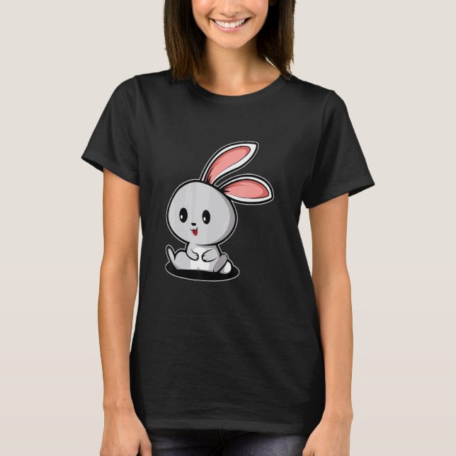 T-shirt Propriétaire de lapin assis de lapin (Devant)