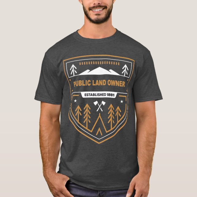 T-shirt Propriétaire de terrains publics pour camping natu (Devant)
