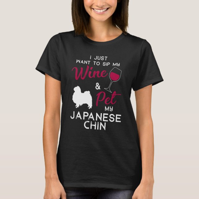 T-shirt Propriétaire de vin de chien chinois japonais Noël (Devant)