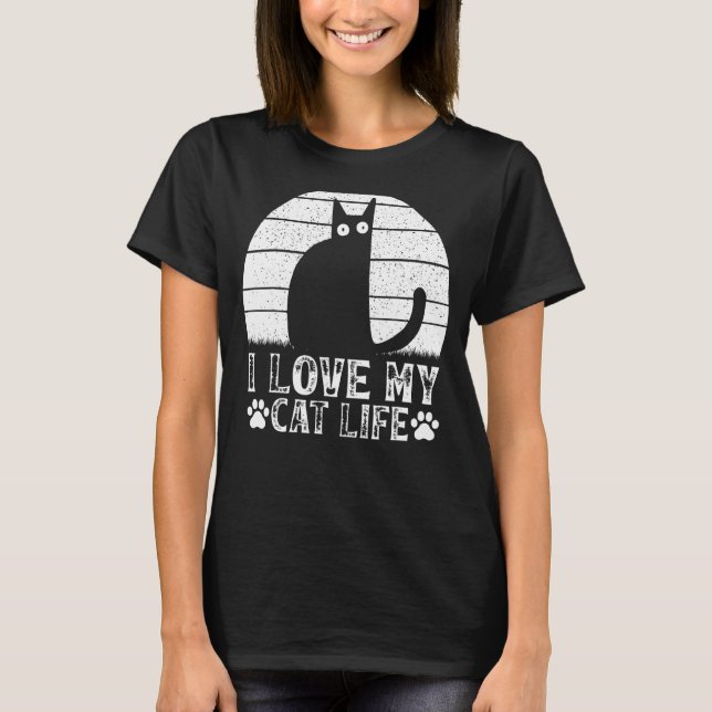 T-shirt Propriétaire du chat Chat J'aime mon chat Vie Mème (Devant)