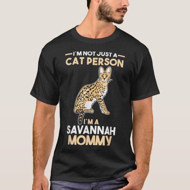T-shirt Propriétaire du chat Savannah Mommy (Devant)
