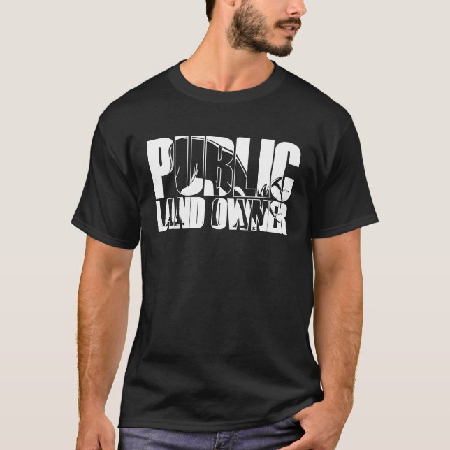 T-shirt Propriétaire Public De Terres Camping Chasse (Devant)