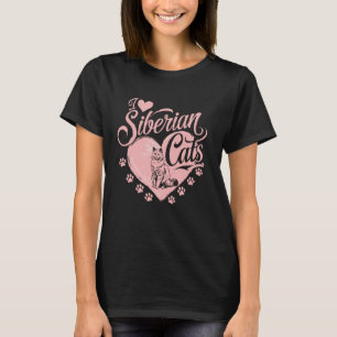 T-shirt Propriétaire sibérien J'aime les chats sibériens