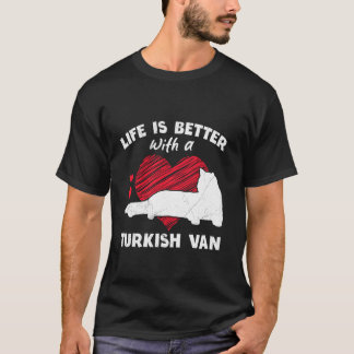 T-shirt Propriétaires de chats LA VIE EST MIEUX AVEC UN TU