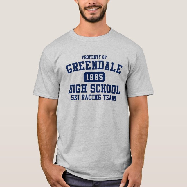 T-shirt Propriété de Greendale High School Ski Racing Team (Devant)