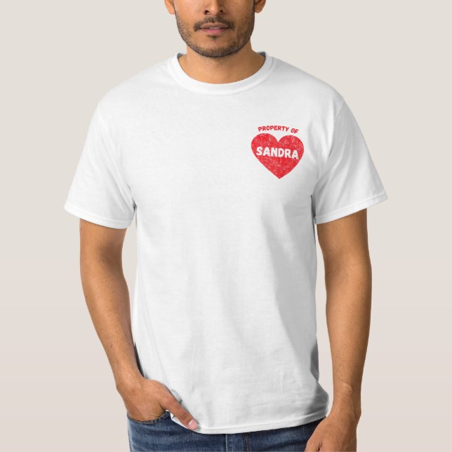 T-shirt Propriété de Sandra Funny Valentines (Devant)